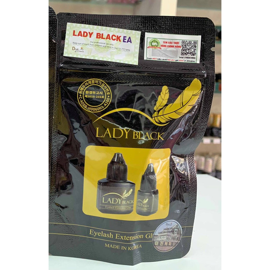 Keo Nối Mi Lady Black Ít Cay Hàng Chuẩn Có Tem Đảm Bảo (5ml) - Lẻ 1 Cái