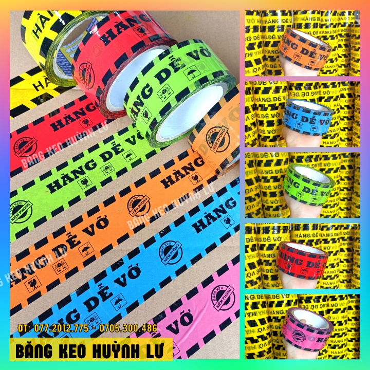LẺ CUỘN - Băng Keo Hàng Dễ Vỡ 100Y đủ màu
