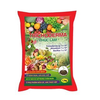 Chế phẩm Trichoderma Phúc Lâm 1kg vượt trội hơn với 10^9 tỷ bào từ và các thành phần phan giải đạm, lân, xenlulo