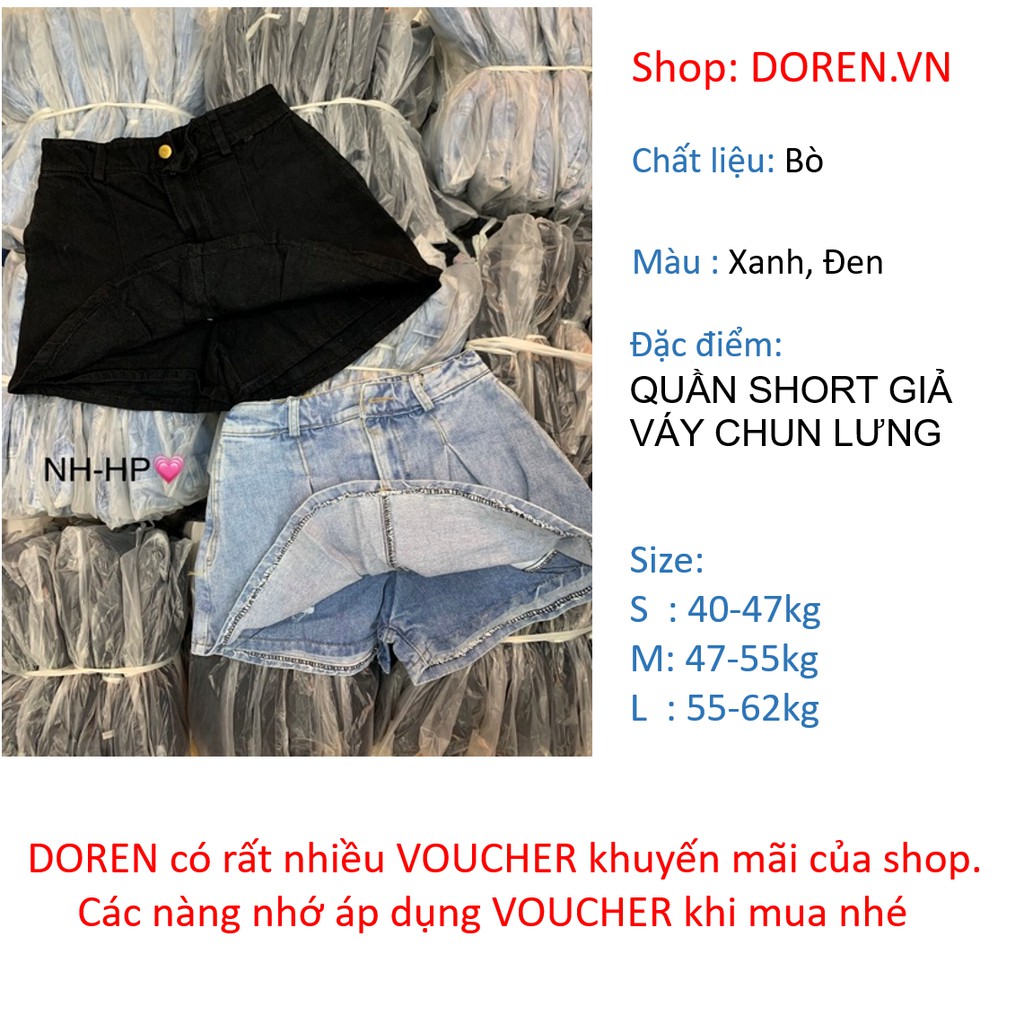 Quần sooc giả váy chun lưng kiểu dáng dễ thương DOREN DRQ004 | BigBuy360 - bigbuy360.vn