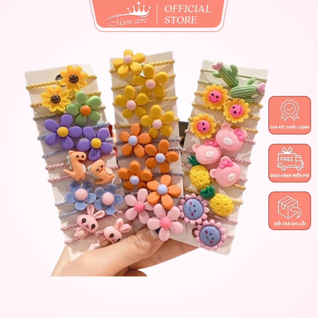Set 10 chun buộc tóc ngộ nghĩnh đáng yêu cho mẹ và bé (giao ngẫu nhiên)