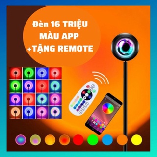 Đèn 16 TRỆU MÀU APP + TẶNG REMOTE, đèn hoàng hôn chụp ảnh sống ảo quay video siêu hot tiktok, đèn ngủ decor trang trí