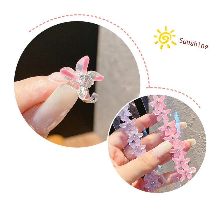 Kẹp tóc HAIMEIKANG dạng bện đính đá hình bông hoa dễ thương cho nữ