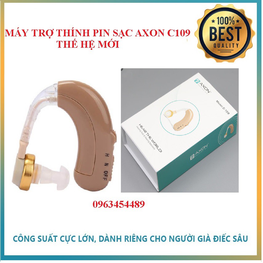 Máy Trợ Thính Đeo Vành Tai Axon C109 Pin Sạc Lithium