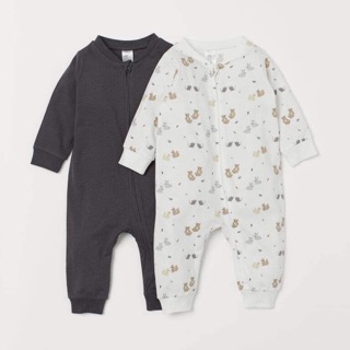 Set body trắng xám 2-4 HM authentic