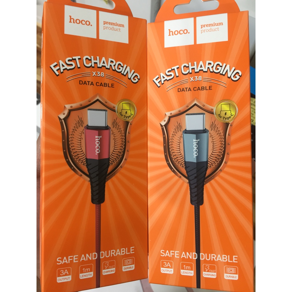 Dây sạc Samsung Type C Hoco X38 dòng sạc 3A sạc nhanh cho A13 A14 A20 A30 A50 A31 A21s A32 M20