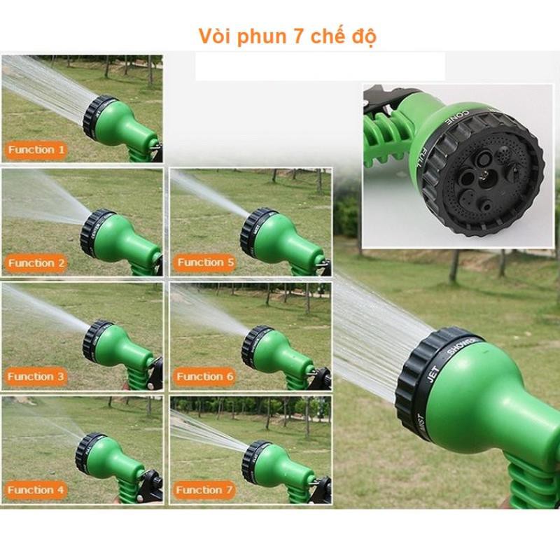 Vòi xịt nước tưới cây, rửa xe 7 chế độ VOI-N7T1.503, Bộ 5 món Vòi 7 trong 1, dùng cho dây 8-12 mm