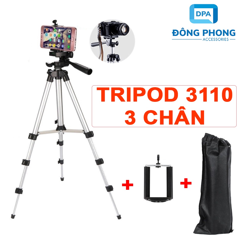 Tripod 3 Chân Cho Điện Thoại, Máy Ảnh 3110 Đa Năng