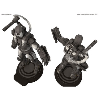 Mô hình giấy 3D  Iron Man War Machine Poseable tỉ lệ 1/6