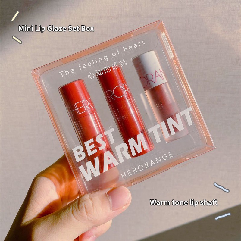 Set 3 Cây Son Kem Lì MINI Herorange Fluffy Lip Glaze KK | BigBuy360 - bigbuy360.vn