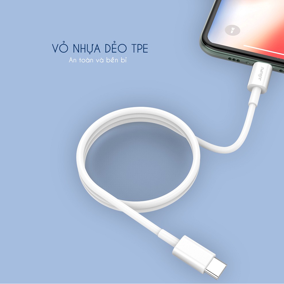 Sạc nhanh iphone JUYUPU A11 bộ sạc cổng PD 20W kèm cáp sạc iphone chính hãng cho iphone X trở lên củ sạc nhanh