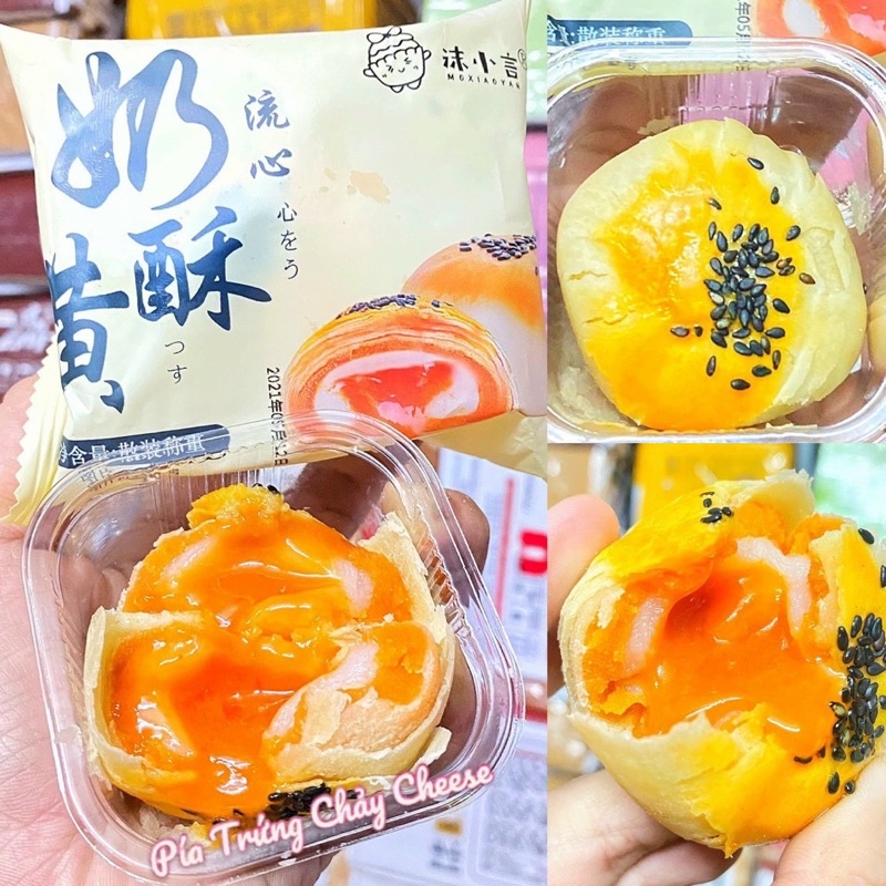 thùng 1kg bánh trứng chảy phô mai ( moxiaoyan bao bì mới túi cam tem 4 xanh )