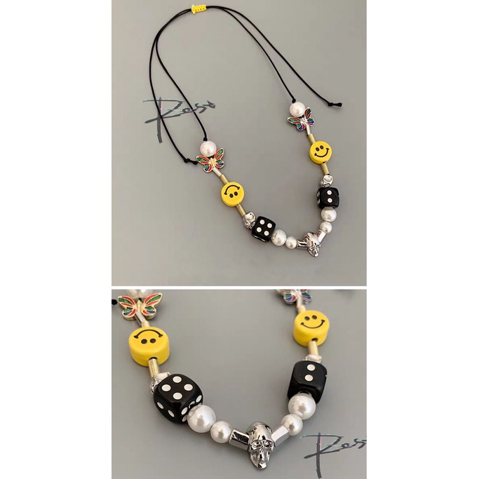 Dây chuyền và vòng tay Unisex Mặt cười, Hoa cúc, Ong phong cách Hiphop cá tính - NL154 - Aluha