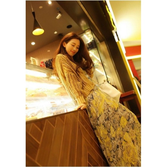 [HÀNG THIẾT KẾ] ĐẦM MAXI VOAN LỤA CAO CẤP PHỐI HOA VĂN