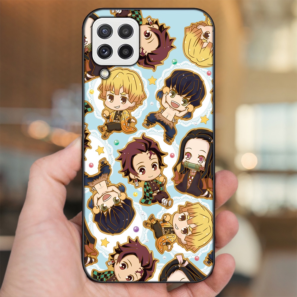 Ốp lưng Samsung A22 4G, A22 5G viền đen in hình Zenitsu Kimetsu no Yaiba