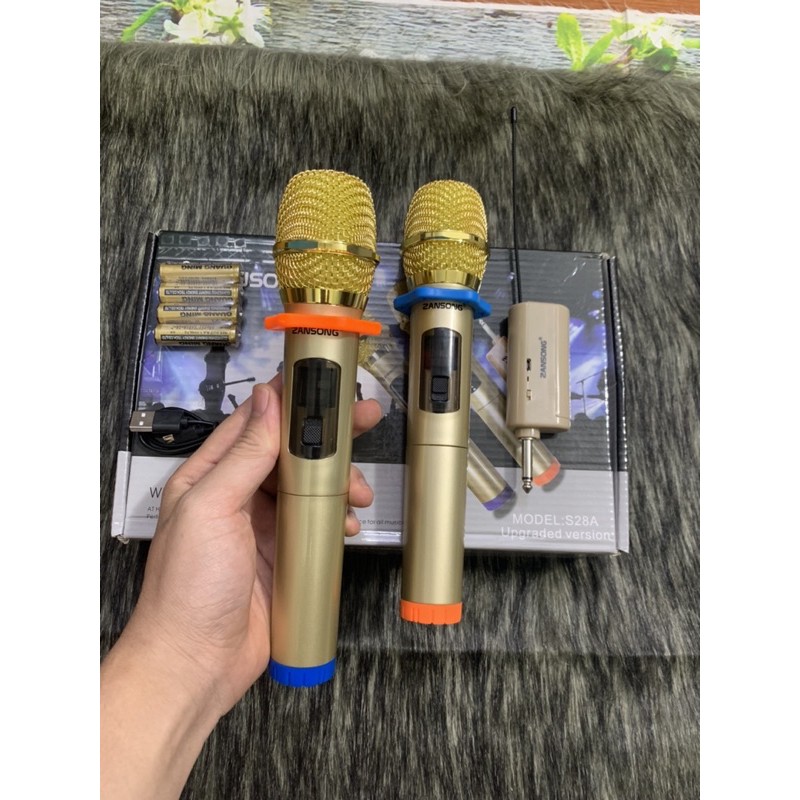 [Mã ELHACE giảm 4% đơn 300K] combo hai mic không dây hát karaoke,hát livestream S28A hàng chính hãng Zansong