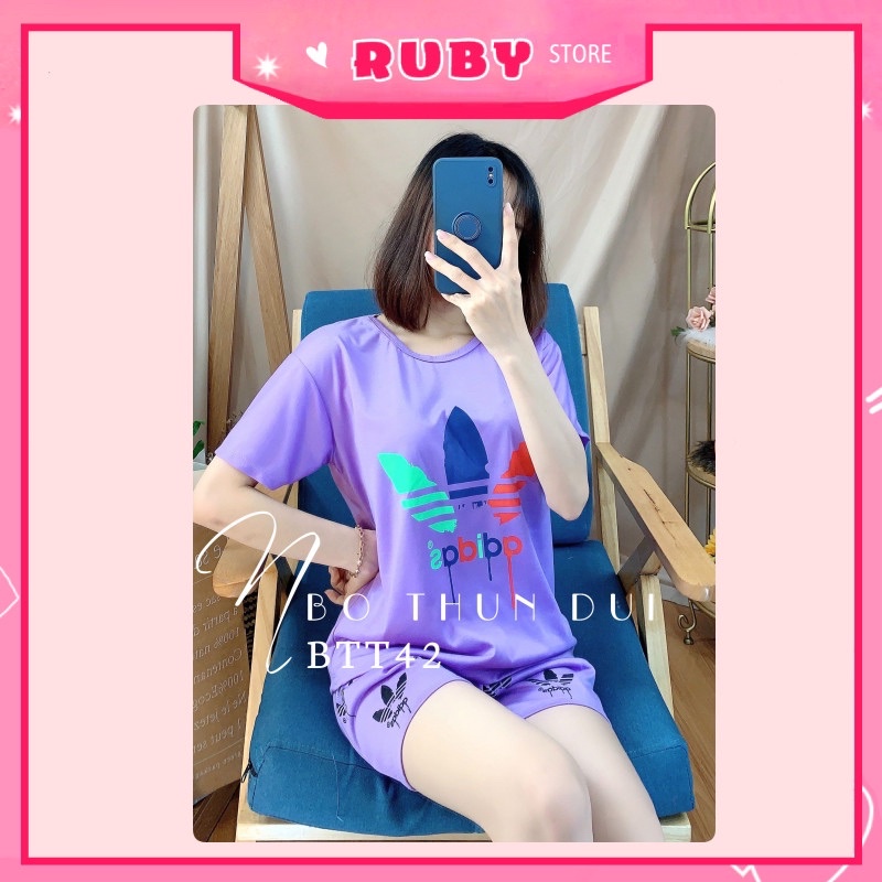 Set bộ nữ mặc nhà ❤️ Đồ bộ đùi thể thao chất thun mềm mịn Free Size Dưới 47KG ❤️ Rubystorevn