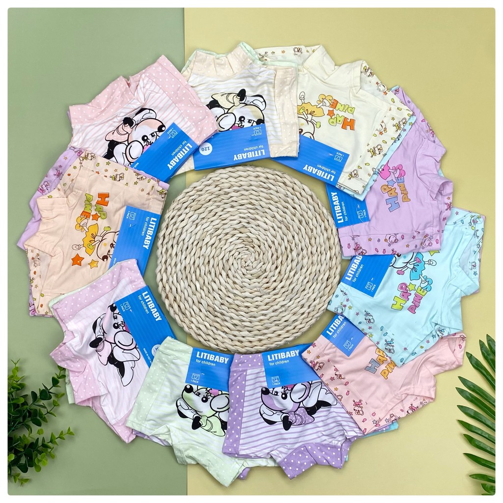 Quần chip đùi bé trai, bé gái. Chất cotton cực đẹp, co giãn tốt, mềm mịn. Sz 120-140 từ 16-45kg. Set 2 quần màu bất kỳ