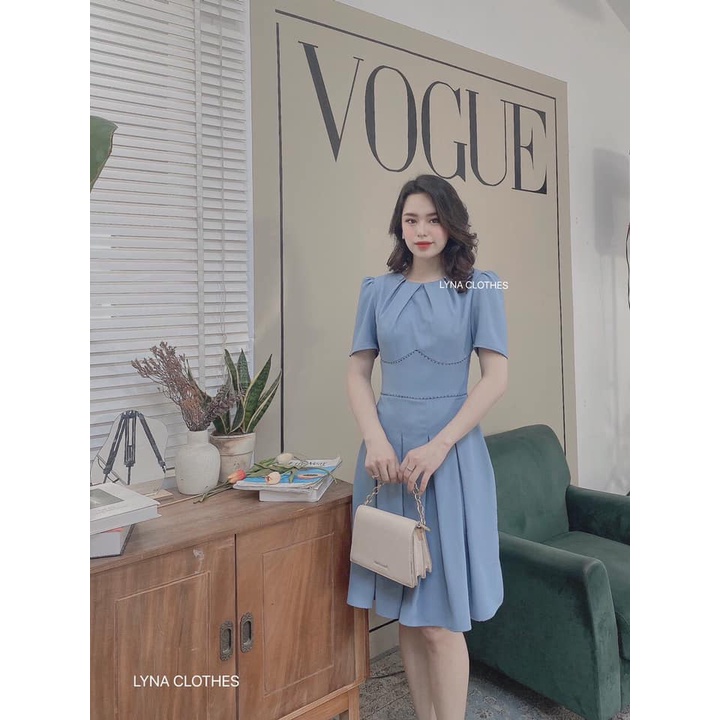 Váy thiết kế công sở cao cấp cổ tròn eo nhấn chỉ Bella Dress đẹp xuất sắc Shop sale lỗ lấy tương tác | BigBuy360 - bigbuy360.vn