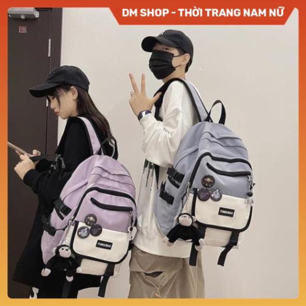 Balo nam nữ đẹp giá rẻ thời trang cao cấp,  Cặp sách trắng đen đi học phong cách  ulzzang đựng đồ chống nước