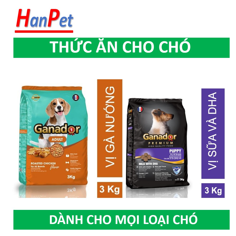 HN. Gói 400gr Thức ăn chó GANADOR dành cho các loại chó (hanpet 209)