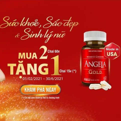 ✅[Chính Hãng] Sâm Angela Gold (hộp 60v)- [2 CHAI tích Điểm TẶNG 1 CHAI 15v] | BigBuy360 - bigbuy360.vn