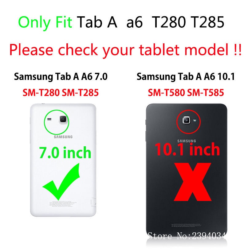 Bao Da Máy Tính Bảng pu Nắp Lật Thông Minh Cho samsung galaxy tab a a6 7.0 2016 t280 t285 sm-t280 sm-t285 Ốp