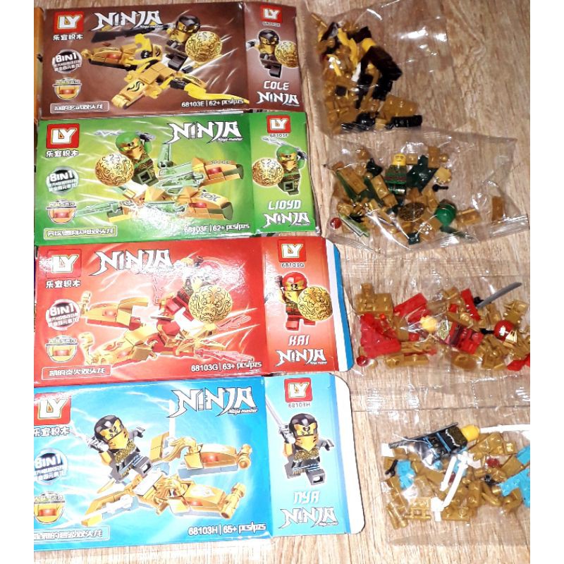 Lắp ráp 1 hộp LegoNinja Rồng 68103 có nhiều chi tiết bằng nhựa