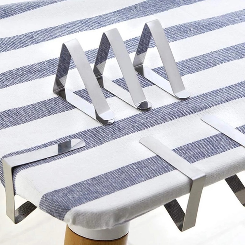 Bộ 8 / 12 Giá Đỡ Kẹp Khăn Trải Bàn Chống Trượt Bằng Thép Không Gỉ