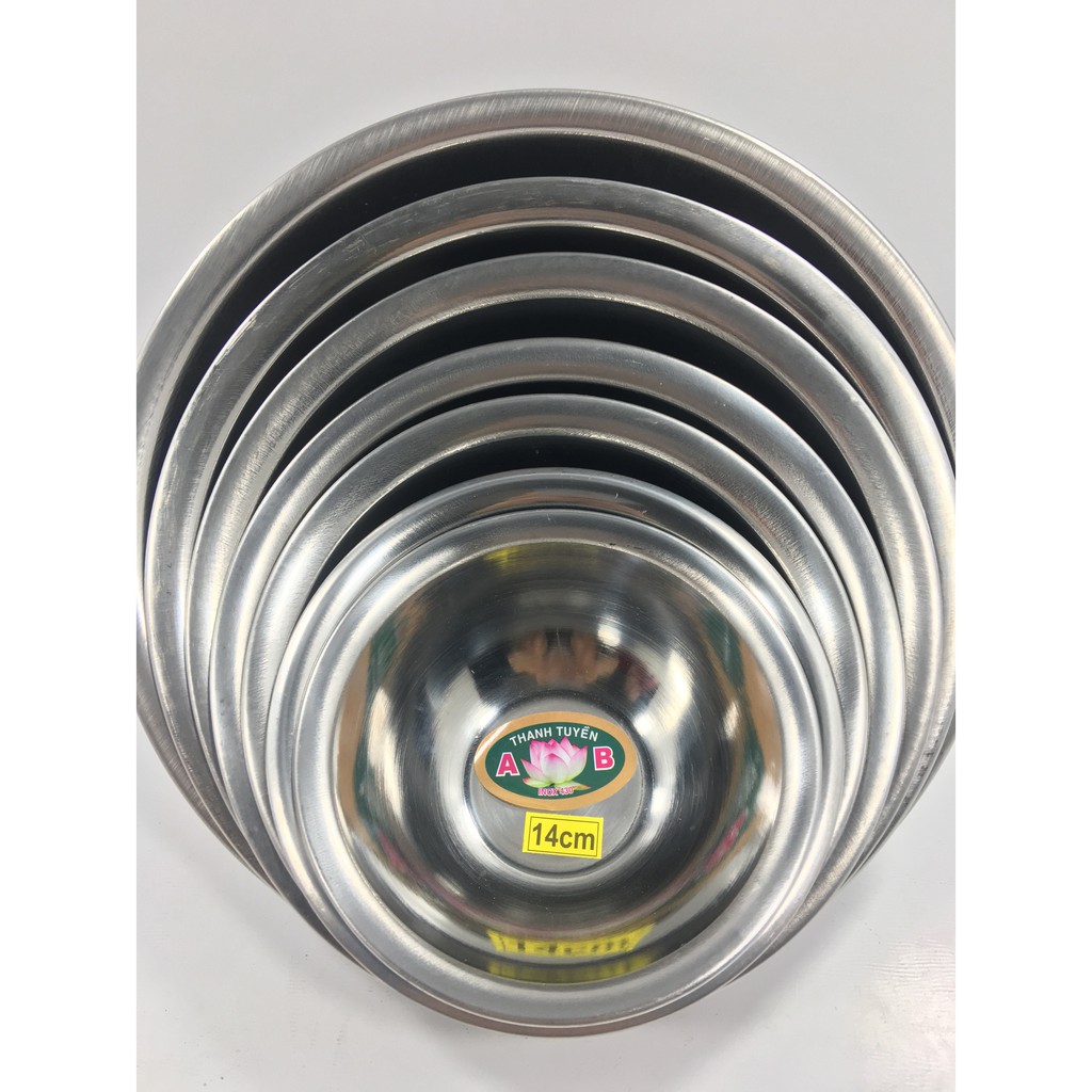 [Ảnh Thật] Tô ( thố) inox sài gòn lòng sâu trộn thực phẩm hàng phi 14, 16, 18