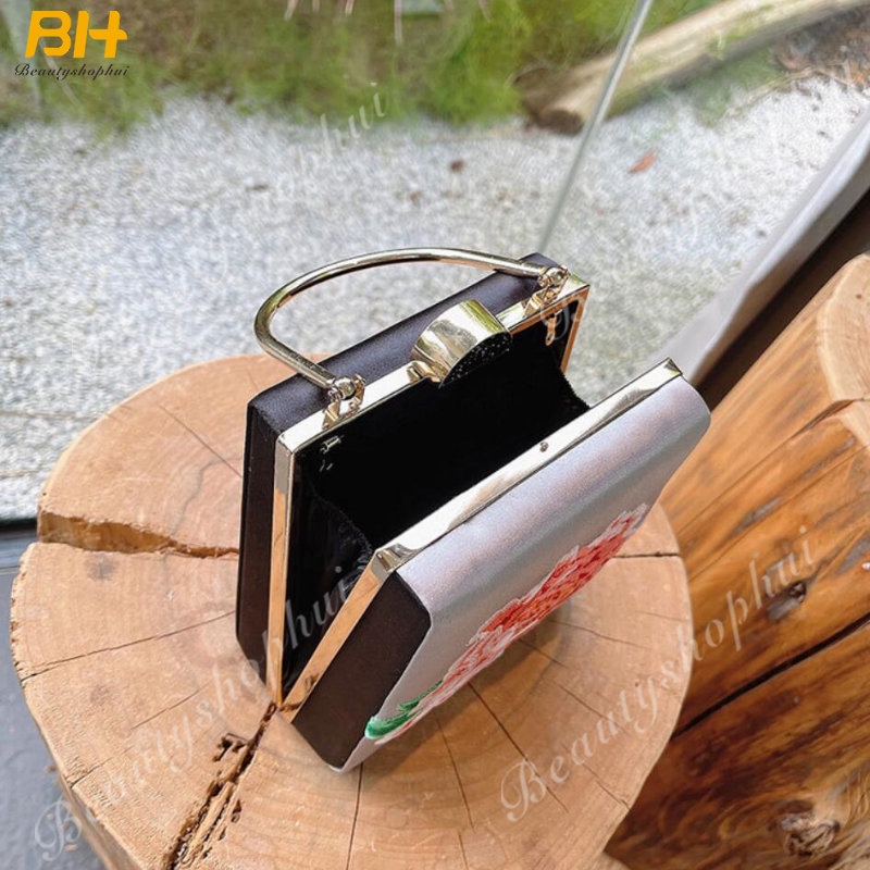 Túi Đeo Chéo Thêu Hoa Mẫu Đơn Nhỏ Xinh Phong Cách Retro Mới 2022 Cho Bạn Gái