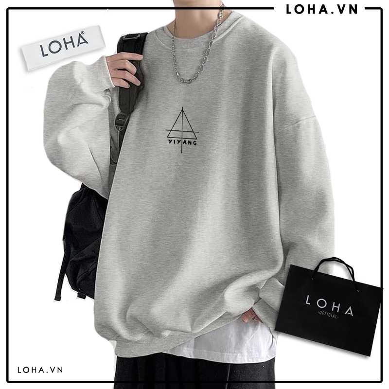 Áo Sweater YIYANG oversize LOHA Basic, áo nỉ Nhật cao cấp dài tay Unisex LOHA