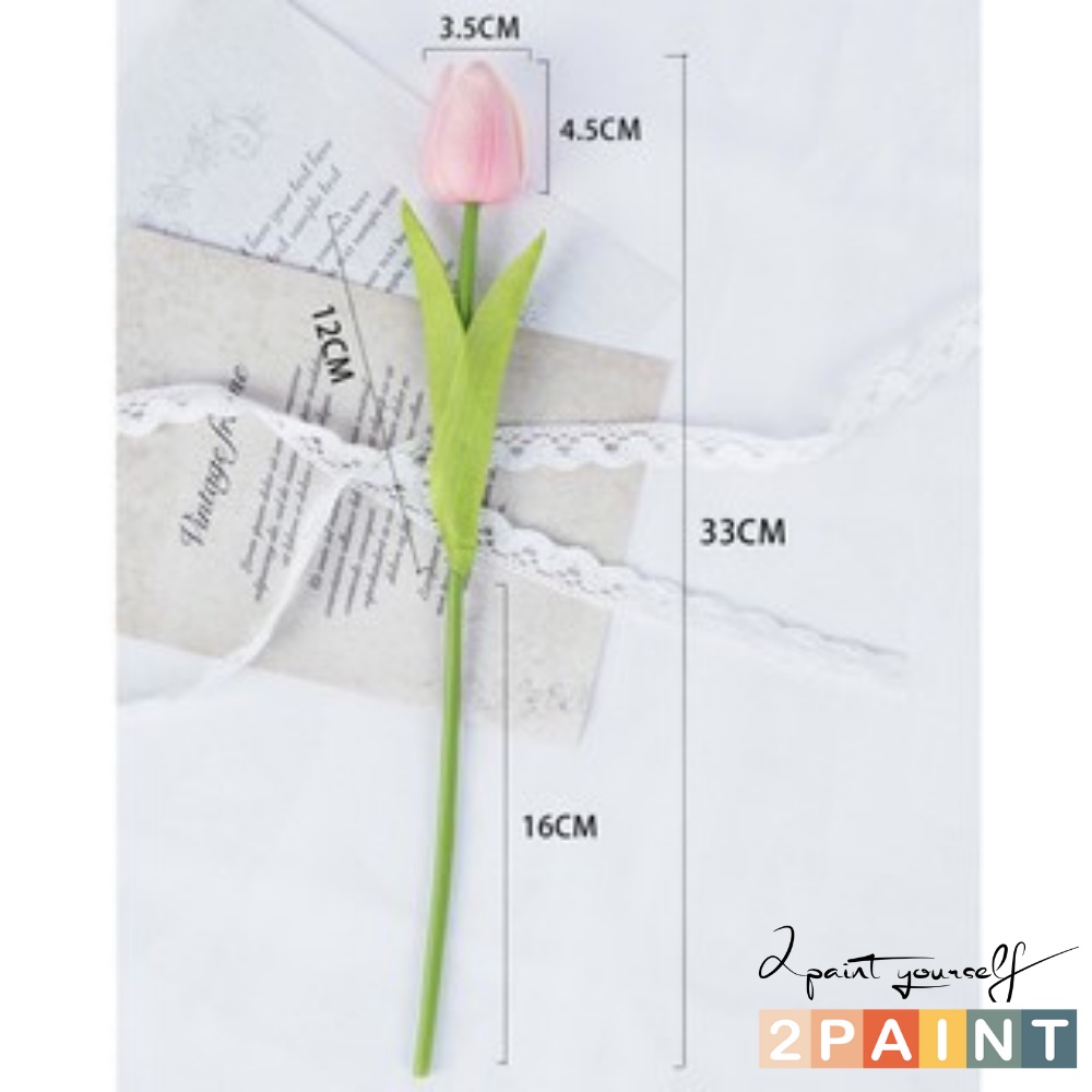 Hoa tulip giả nhân tạo trang trí bình thủy tinh, lọ hoa decor nhà cửa 2PAINT