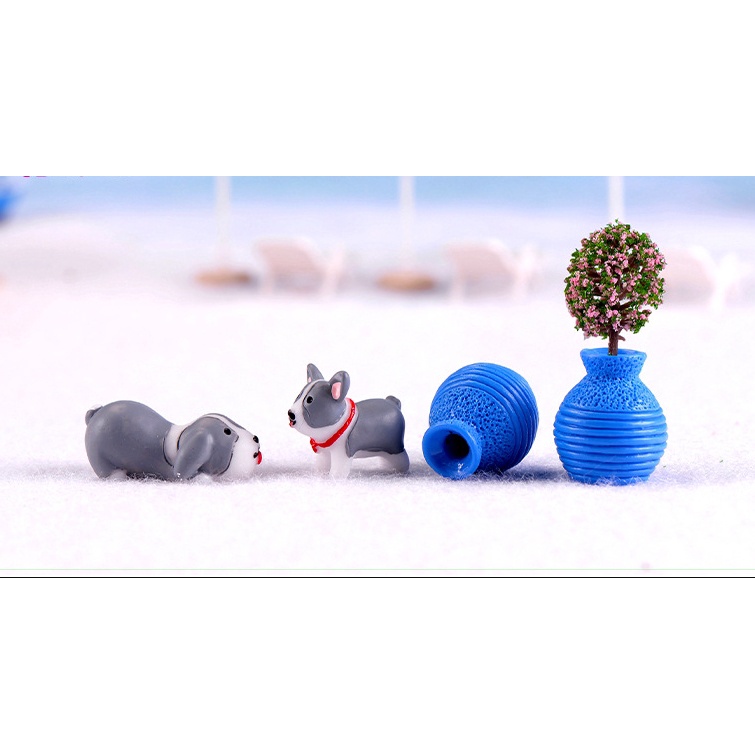 Mô Hình chú chó corgi đồ chơi nhập vai corgi trưng bày trang trí bể cá trang trí chậu cảnh