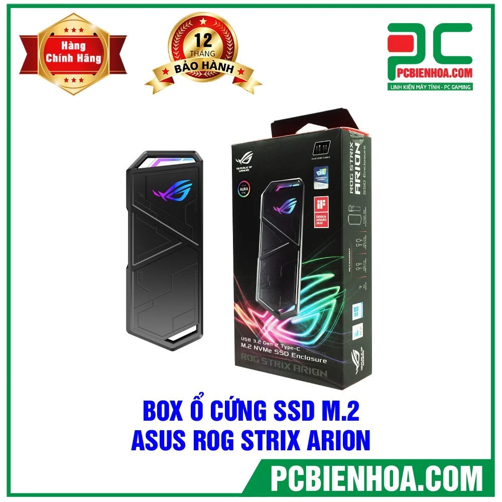 BOX Ổ CỨNG SSD M.2 PCIE NVME ASUS ROG STRIX ARION (ESD-S1C)