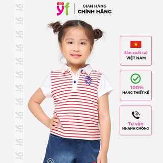 Áo thun sọc bé gái YF có cổ sành điệu, đầy đủ size nhỏ và size đại 7AX305