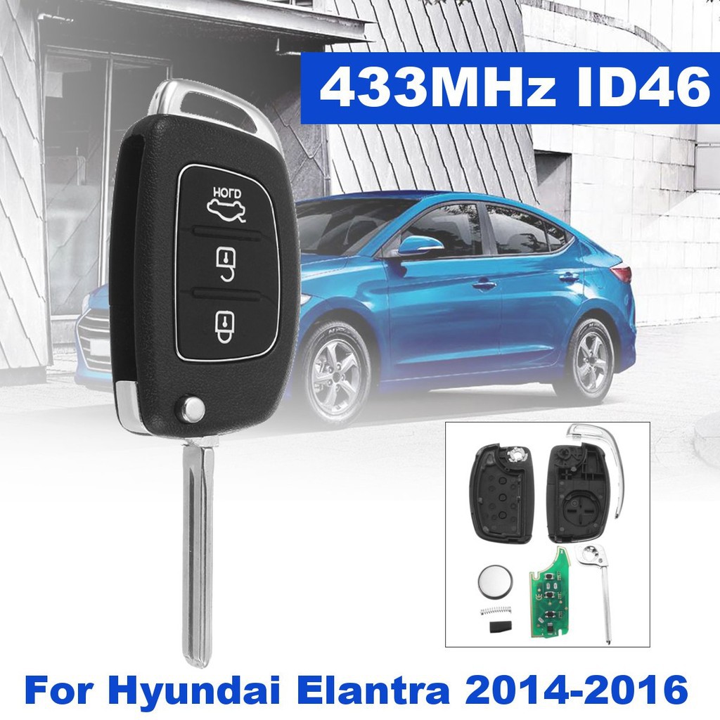 Chìa Khóa Điều Khiển Từ Xa 3btn 433mhz Id46 Cho Hyundai Elantra 14-16organize888.my76198663