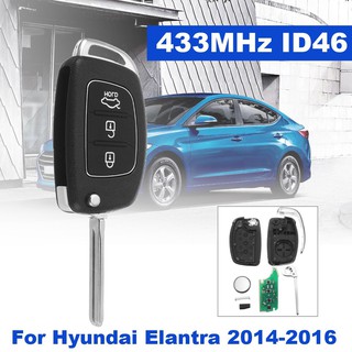 Bộ chìa khóa điều khiển từ xa kèm pin và chip xử lí dành cho ô tô Hyundai Elantra 14-16