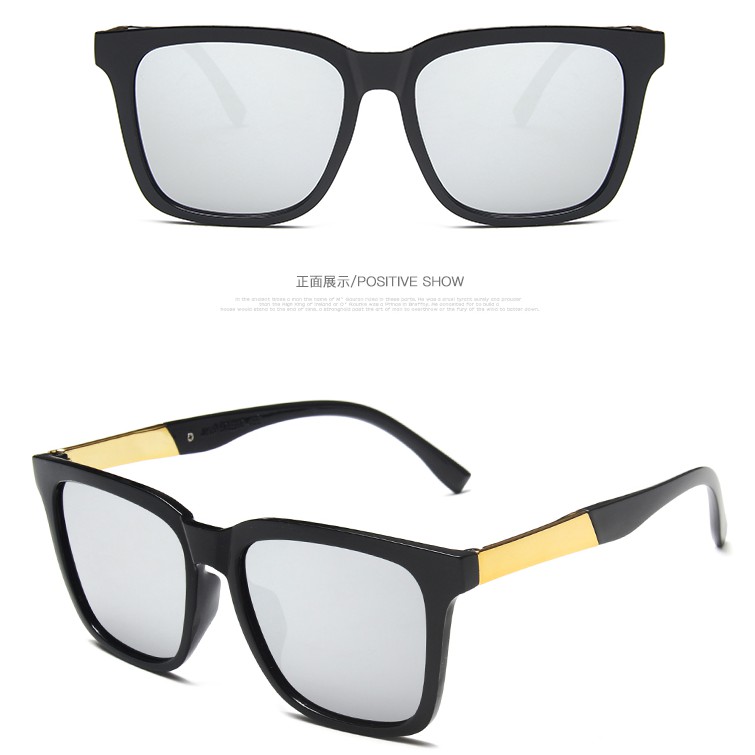 Kính Mát Gọng Vuông Bằng Kim Loại Thời Trang Cho Unisex