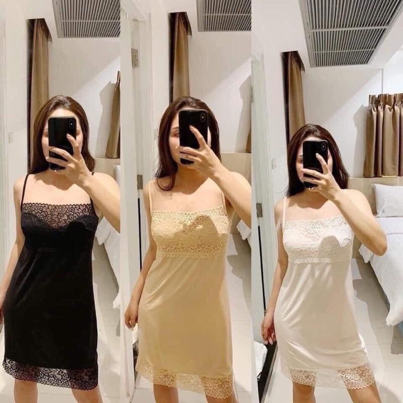 Đầm ngủ pha ren Sisterhood thun lạnh 4 chiều thái lan
