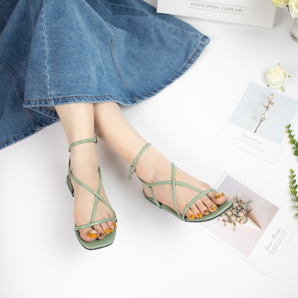 Giày sandal nữ quai mảnh đế bệt MWC NUSD- 2780