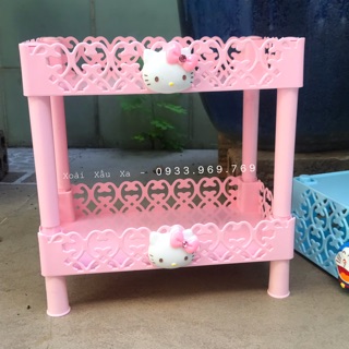 KỆ NHỰA 2 tầng , 3 tầng HELLO KITTY - DORAEMON