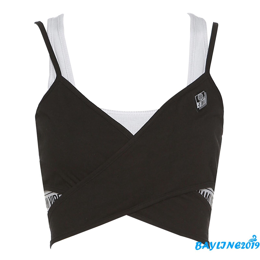 Áo Lửng Không Tay Phối Màu Gợi Cảm Cho Nữ