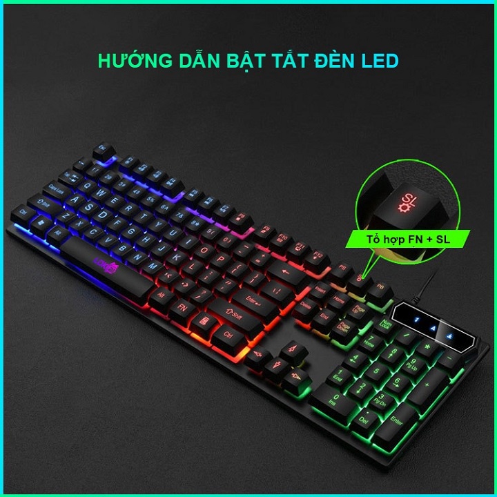 Bàn Phím Máy Tính V4-V5 Pro, Bộ Bàn Phím Chuột LDK V4-V5 Pro Có Dây / Đèn LED Gaming / Thiết Kế Chất Liệu ABS Cao Cấp