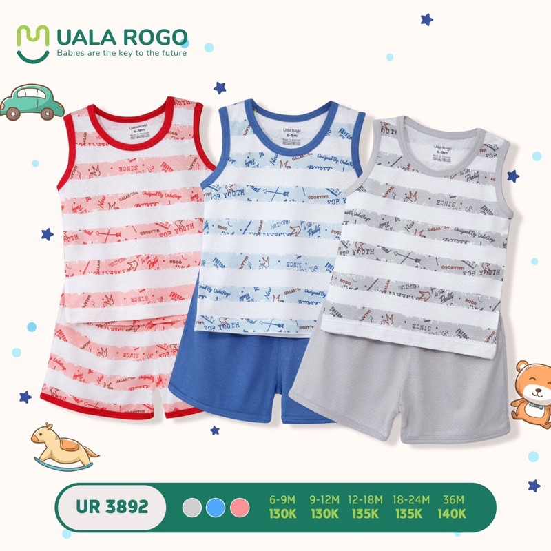 Uala rogo - Bộ ba lỗ kẻ UR3892