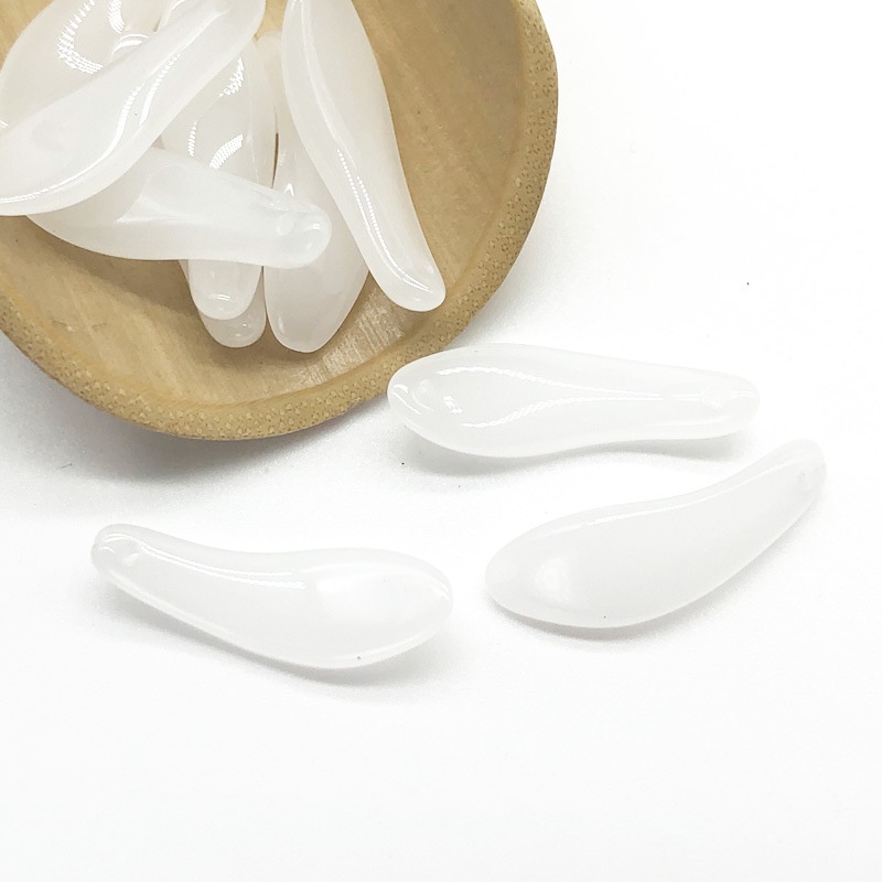 (5 cái)Cánh hoa cúc thủy tinh 9*26mm, Nguyên liệu làm trang sức cổ trang, Nguyên liệu diy