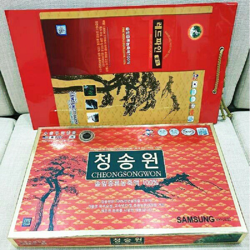 [ Chuẩn 100% ] Tinh Dầu Thông Đỏ Cheongsongwon Hàn Quốc, Hộp Màu Đỏ 180 Viên, Giúp Làm Sạch Mỡ Máu Và Tăng Cường Sinh Lý