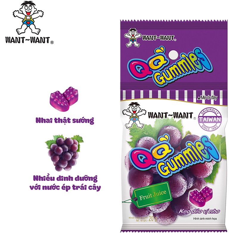 Kẹo dẻo QQ Gummies - Vị Nho - Loại 20g | BigBuy360 - bigbuy360.vn