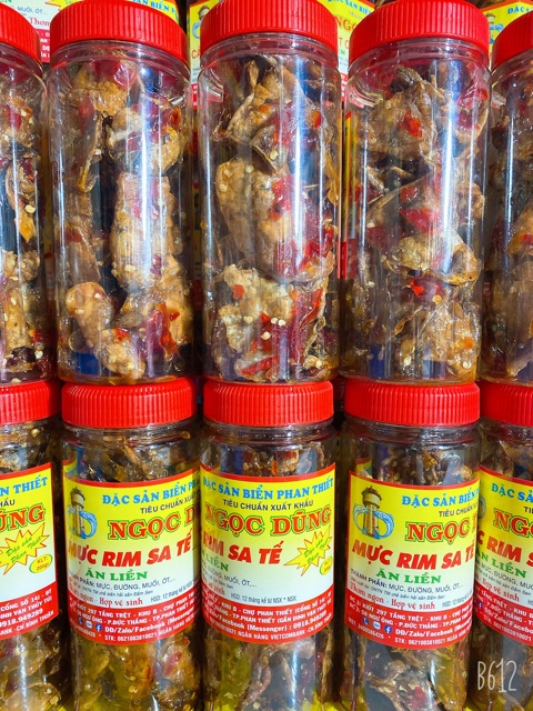 Mực Rim Sa Tế ( ăn liền ) là món ăn ngon của Shop Đặc Sản Biển Phan Thiết NGỌC DŨNG; Hộp 200 gram. HSD 6 tháng
