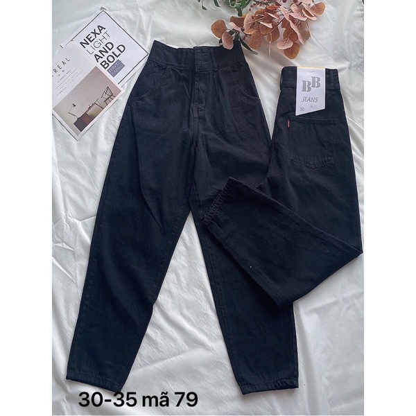 Quần Baggy Nữ ⚡️ Quần Baggy Jean Nữ Bigsize 40kg-80kg Trơn Lưng Cao ⚡️ Hàng VNXK Ms79